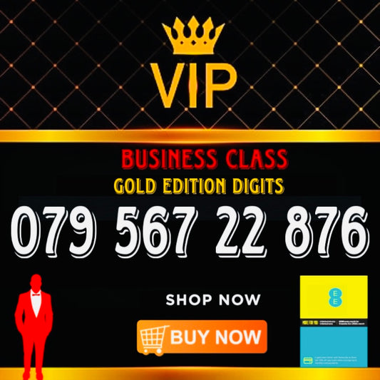 GOLD DIAMOND VIP PREMIUM EASY MEMORABLE MOBILE PHONE NUMBER SIM CARD 07 567 22 876