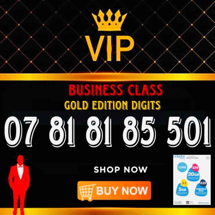 GOLD DIAMOND VIP PREMIUM EASY MEMORABLE MOBILE PHONE NUMBER SIM CARD 07 81 81 85 501