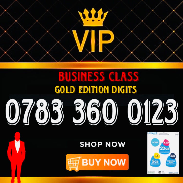 GOLD DIAMOND VIP PREMIUM EASY MEMORABLE MOBILE PHONE NUMBER SIM CARD 078 33 600 123