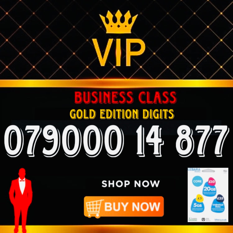 GOLD DIAMOND VIP PREMIUM EASY MEMORABLE MOBILE PHONE NUMBER SIM CARD 079000 14 877