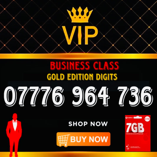 GOLD DIAMOND VIP PREMIUM EASY MEMORABLE MOBILE PHONE NUMBER SIM CARD 0777 964 736