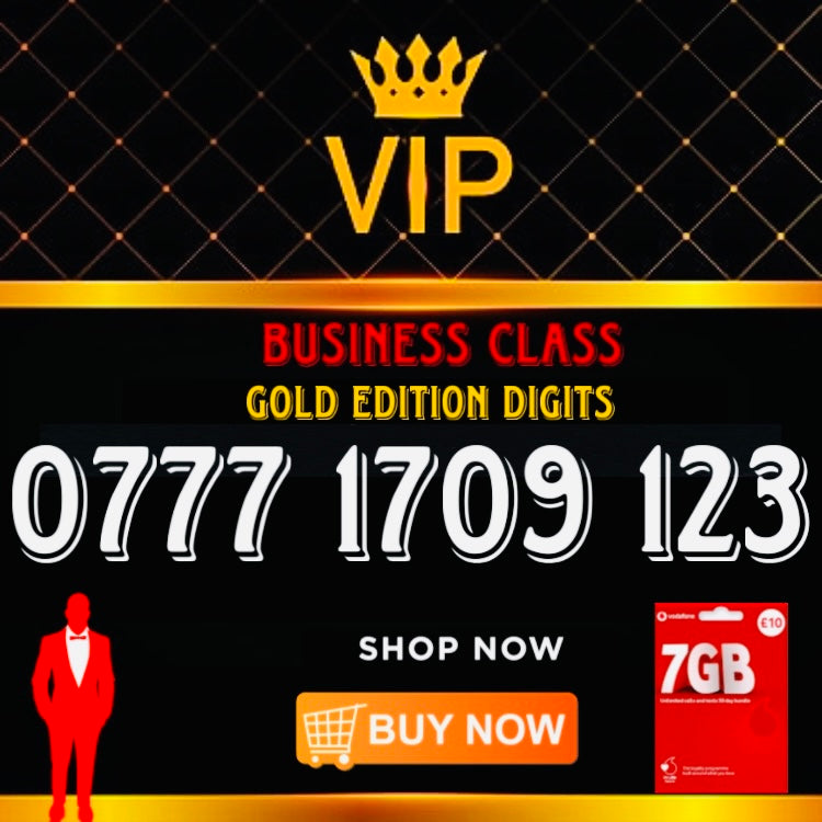 GOLD DIAMOND VIP PREMIUM EASY MEMORABLE MOBILE PHONE NUMBER SIM CARD 0777 1709 123