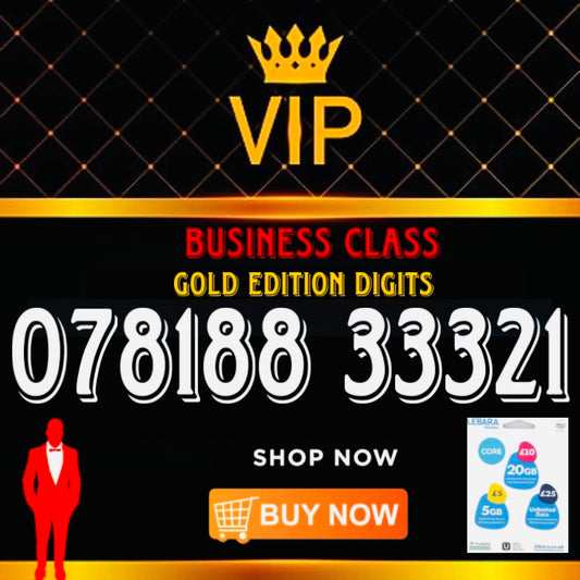 GOLD DIAMOND VIP PREMIUM EASY MEMORABLE MOBILE PHONE NUMBER SIM CARD 078188 33321