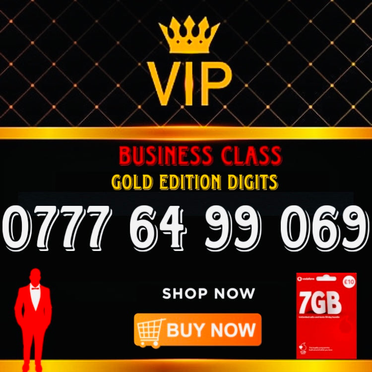 GOLD DIAMOND VIP PREMIUM EASY MEMORABLE MOBILE PHONE NUMBER SIM CARD 0777 64 99 069