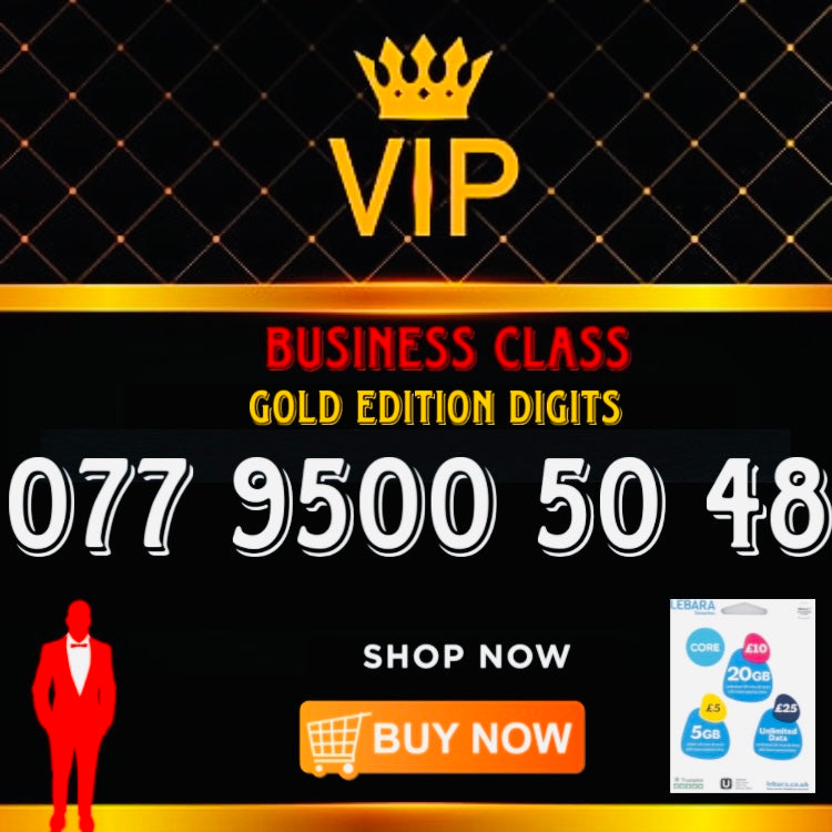 GOLD DIAMOND VIP PREMIUM EASY MEMORABLE MOBILE PHONE NUMBER SIM CARD 0779 500 50 48