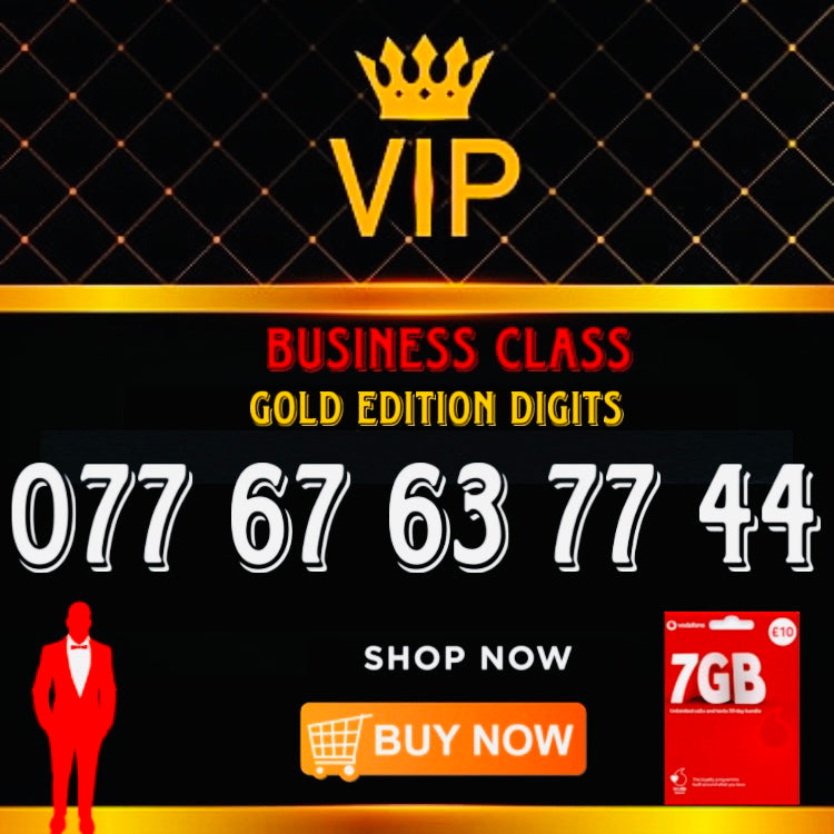 GOLD DIAMOND VIP PREMIUM EASY MEMORABLE MOBILE PHONE NUMBER SIM CARD 077 67 63 77 44