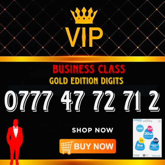 GOLD DIAMOND VIP PREMIUM EASY MEMORABLE MOBILE PHONE NUMBER SIM CARD 0777 47 72 712