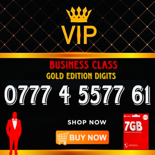 GOLD DIAMOND VIP PREMIUM EASY MEMORABLE MOBILE PHONE NUMBER SIM CARD 0777 4 55776 1