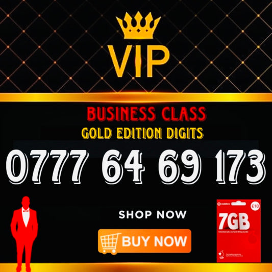 GOLD DIAMOND VIP PREMIUM EASY MEMORABLE MOBILE PHONE NUMBER SIM CARD 0777 64 69 173