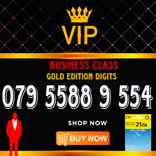 GOLD DIAMOND VIP PREMIUM EASY MEMORABLE MOBILE PHONE NUMBER SIM CARD 079 55 88 9 55 4