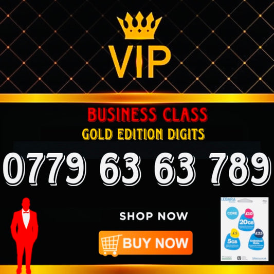 GOLD DIAMOND VIP PREMIUM EASY MEMORABLE MOBILE PHONE NUMBER SIM CARD 0779 63 63 789