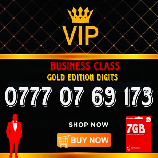 GOLD DIAMOND VIP PREMIUM EASY MEMORABLE MOBILE PHONE NUMBER SIM CARD 0777 07 09 173