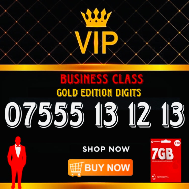 GOLD DIAMOND VIP PREMIUM EASY MEMORABLE MOBILE PHONE NUMBER SIM CARD 555 13 12 13