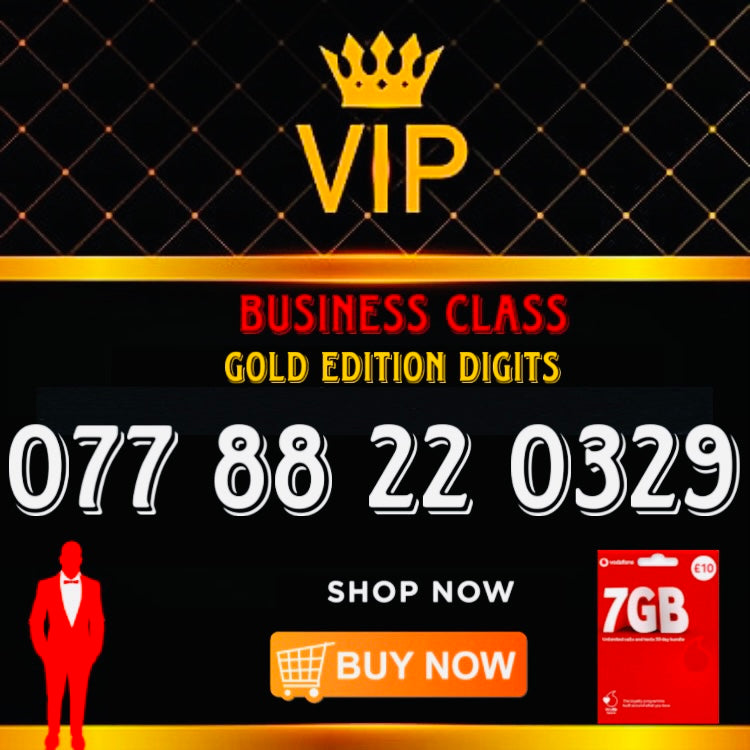 GOLD DIAMOND VIP PREMIUM EASY MEMORABLE MOBILE PHONE NUMBER SIM CARD 077 88 22 0329