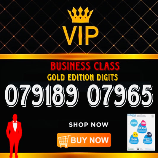 GOLD DIAMOND VIP PREMIUM EASY MEMORABLE MOBILE PHONE NUMBER SIM CARD 079 189 079 65