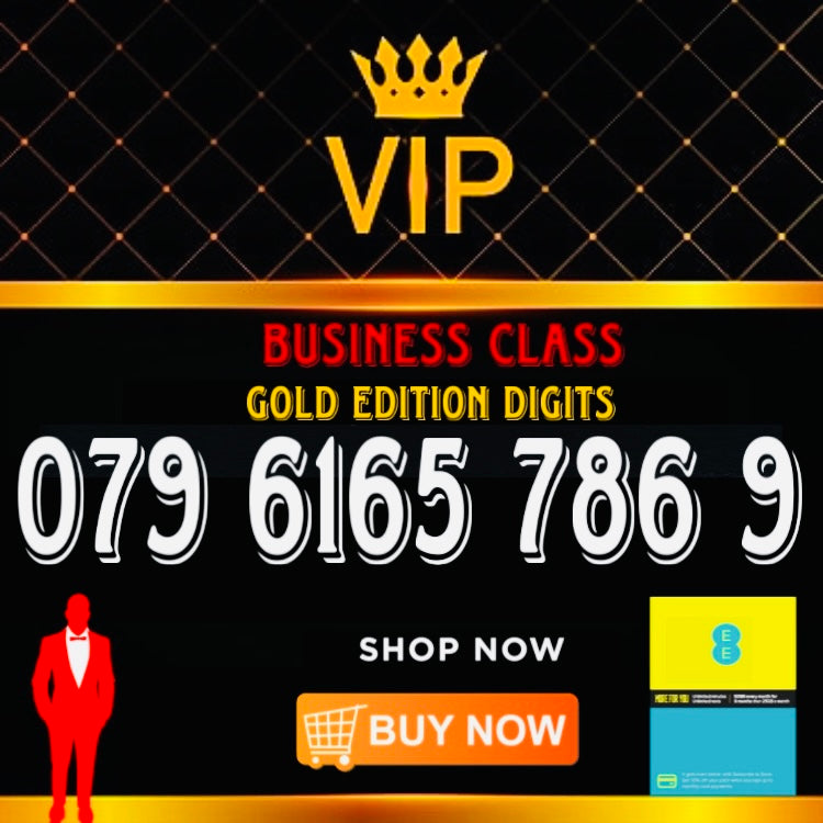 GOLD DIAMOND VIP PREMIUM EASY MEMORABLE MOBILE PHONE NUMBER SIM CARD 079 6165 786 9