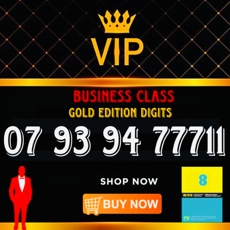 GOLD DIAMOND VIP PREMIUM EASY MEMORABLE MOBILE PHONE NUMBER SIM CARD 07 93 94 777 11