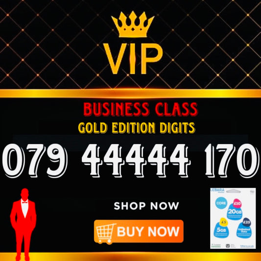 GOLD DIAMOND VIP PREMIUM EASY MEMORABLE MOBILE PHONE NUMBER SIM CARD 079 44444 170