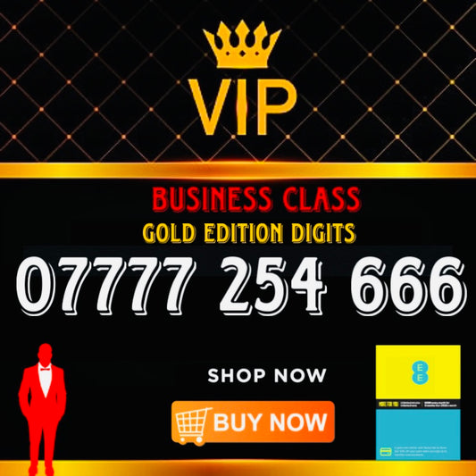 GOLD DIAMOND VIP PREMIUM EASY MEMORABLE MOBILE PHONE NUMBER SIM CARD 7777 254 666