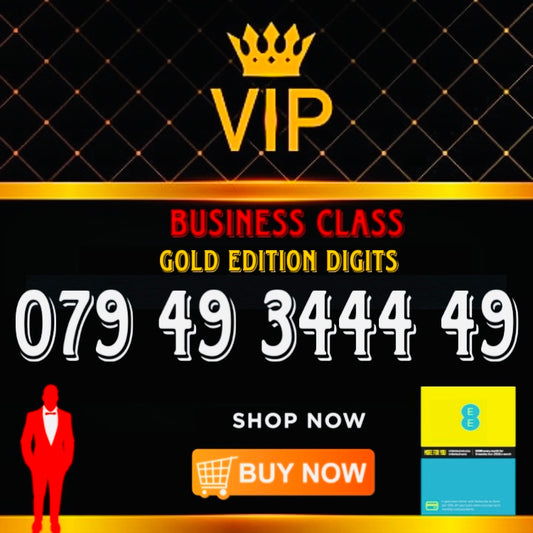 GOLD DIAMOND VIP PREMIUM EASY MEMORABLE MOBILE PHONE NUMBER SIM CARD 07 49 3444 49