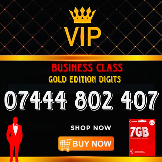 GOLD DIAMOND VIP PREMIUM EASY MEMORABLE MOBILE PHONE NUMBER SIM CARD 07 444 802 07