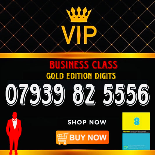 GOLD DIAMOND VIP PREMIUM EASY MEMORABLE MOBILE PHONE NUMBER SIM CARD 07939 82 5556