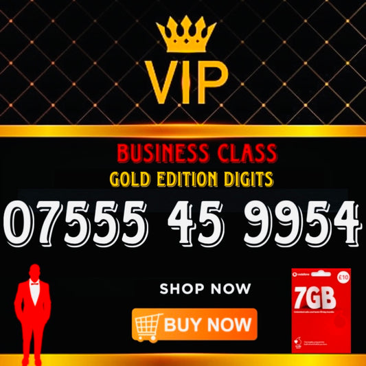 GOLD DIAMOND VIP PREMIUM EASY MEMORABLE MOBILE PHONE NUMBER SIM CARD 5555 45 99 54