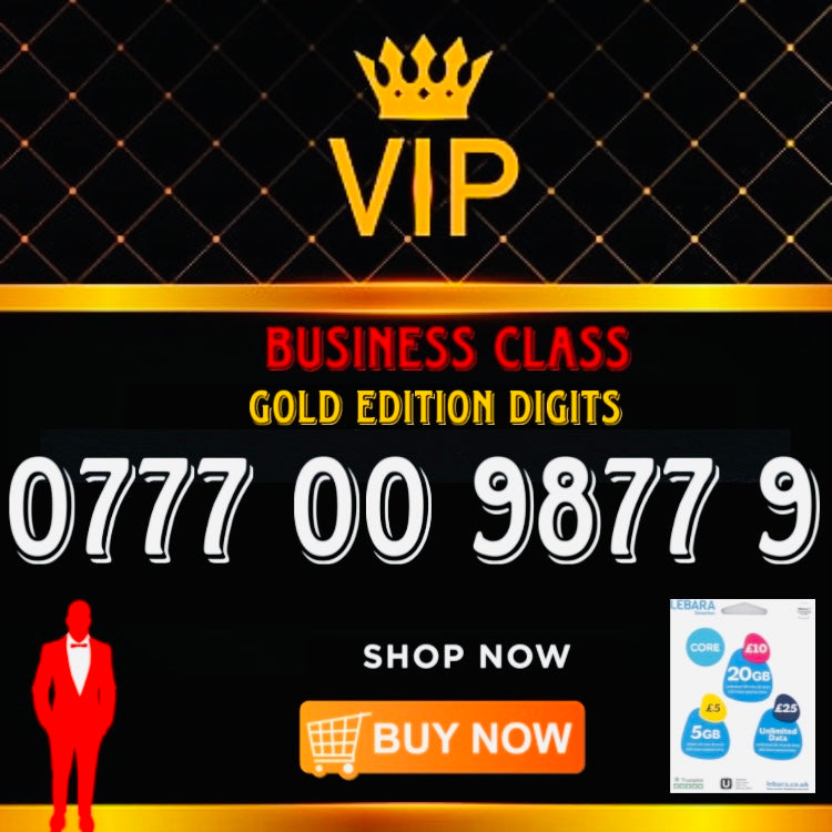 GOLD DIAMOND VIP PREMIUM EASY MEMORABLE MOBILE PHONE NUMBER SIM CARD 0777 00 987 9