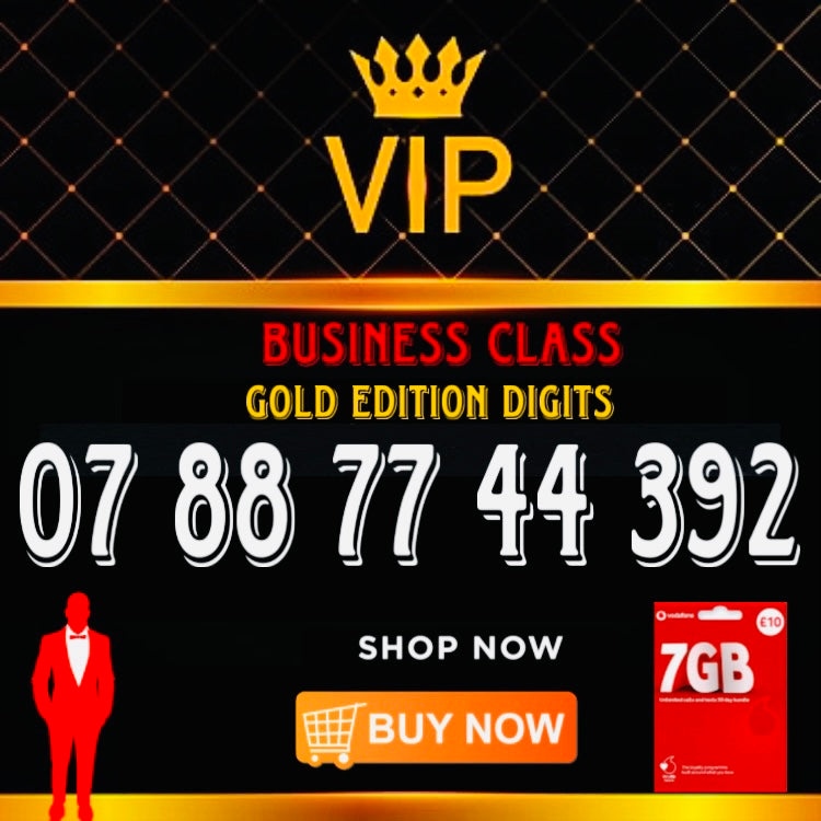 GOLD DIAMOND VIP PREMIUM EASY MEMORABLE MOBILE PHONE NUMBER SIM CARD 07 88 77 44 392