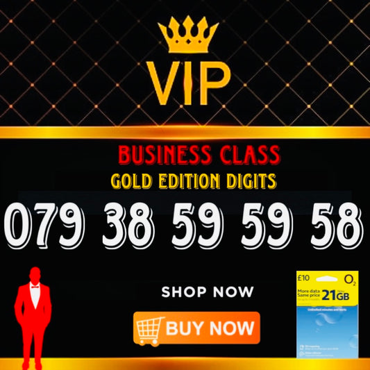 GOLD DIAMOND VIP PREMIUM EASY MEMORABLE MOBILE PHONE NUMBER SIM CARD 07938 59 59 58