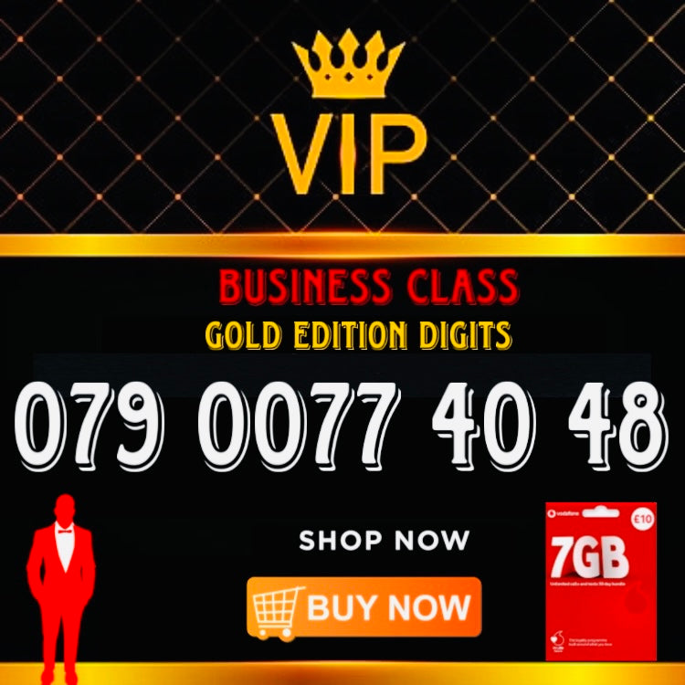 GOLD DIAMOND VIP PREMIUM EASY MEMORABLE MOBILE PHONE NUMBER SIM CARD 079 0077 40 48