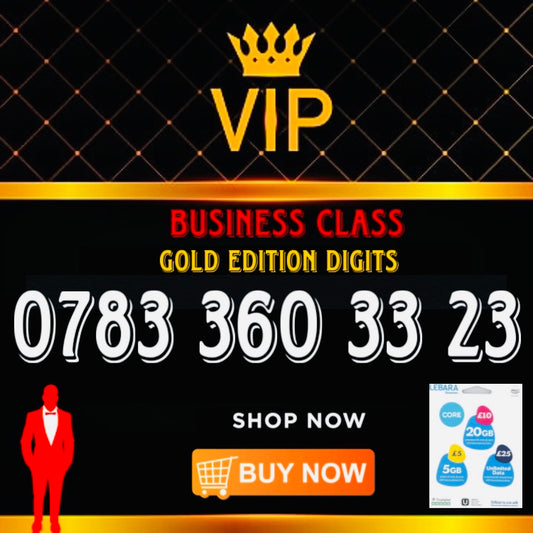 GOLD DIAMOND VIP PREMIUM EASY MEMORABLE MOBILE PHONE NUMBER SIM CARD 078 3360 33 23