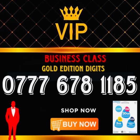 GOLD DIAMOND VIP PREMIUM EASY MEMORABLE MOBILE PHONE NUMBER SIM CARD 0777 678 11 85