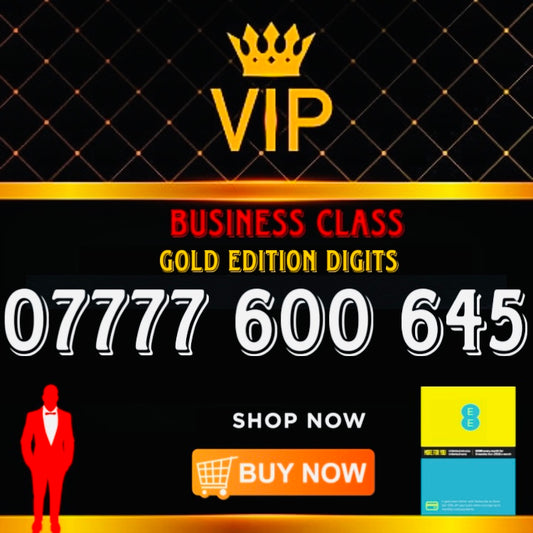 GOLD DIAMOND VIP PREMIUM EASY MEMORABLE MOBILE PHONE NUMBER SIM CARD 7777 600 645