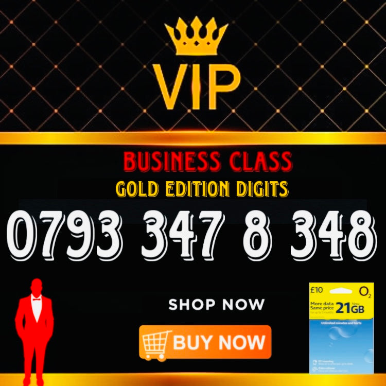 GOLD DIAMOND VIP PREMIUM EASY MEMORABLE MOBILE PHONE NUMBER SIM CARD 079 347 8 348