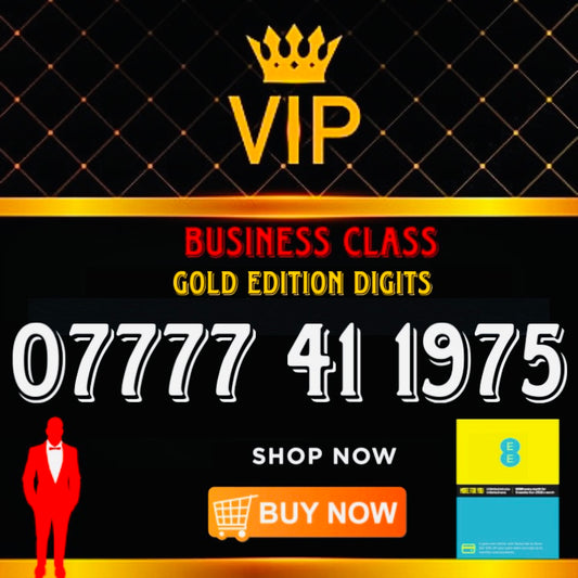 GOLD VIP MEMORABLE PHONE NUMBER EASY TO REMEMBER BUSINESS 07777 DOB 1975