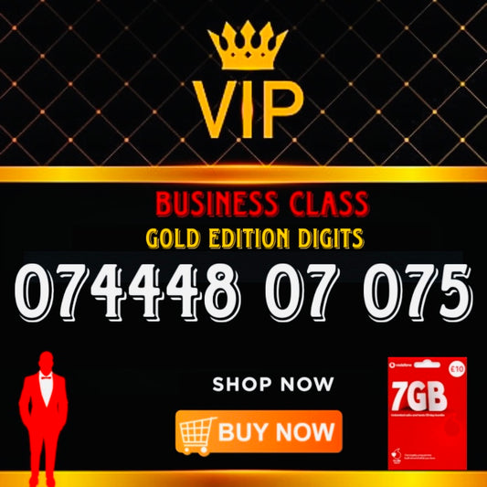 GOLD DIAMOND VIP PREMIUM EASY MEMORABLE MOBILE PHONE NUMBER SIM CARD 07 444 8 07 075