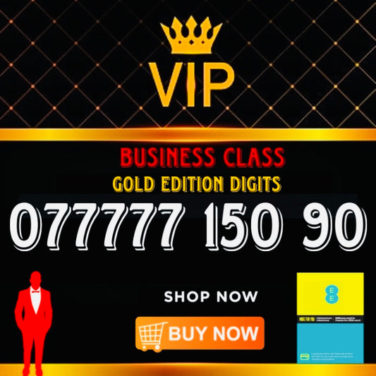 GOLD DIAMOND VIP PREMIUM EASY MEMORABLE MOBILE PHONE NUMBER SIM CARD 7777 150 90