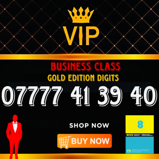 GOLD DIAMOND VIP PREMIUM EASY MEMORABLE MOBILE PHONE NUMBER SIM CARD 7777 41 39 40