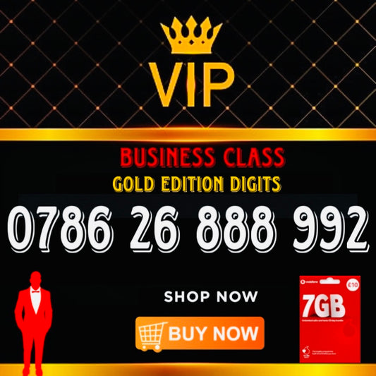 GOLD DIAMOND VIP PREMIUM EASY MEMORABLE MOBILE PHONE NUMBER SIM CARD 0786 26 888 992