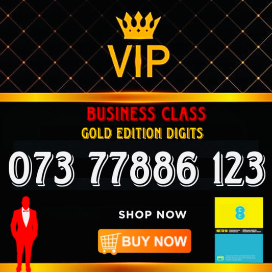 GOLD DIAMOND VIP PREMIUM EASY MEMORABLE MOBILE PHONE NUMBER SIM CARD 073 77886 123