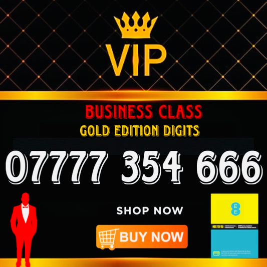 GOLD DIAMOND VIP PREMIUM EASY MEMORABLE MOBILE PHONE NUMBER SIM CARD 7777 354 666