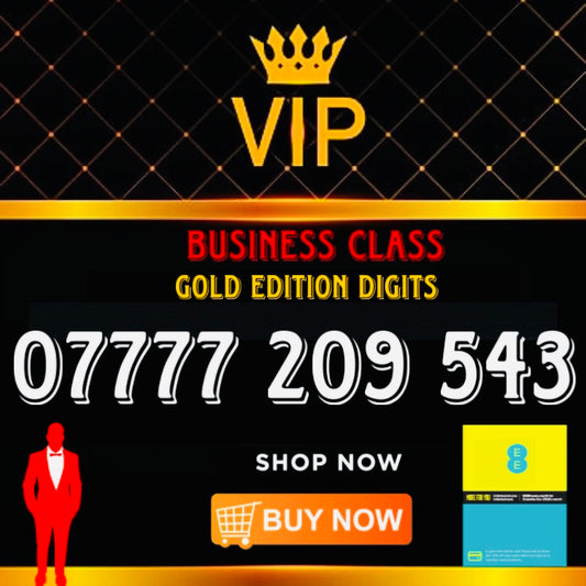 GOLD DIAMOND VIP PREMIUM EASY MEMORABLE MOBILE PHONE NUMBER SIM CARD 7777 543