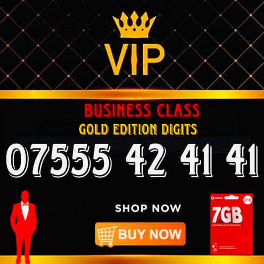 GOLD DIAMOND VIP PREMIUM EASY MEMORABLE MOBILE PHONE NUMBER SIM CARD 555 42 41 41