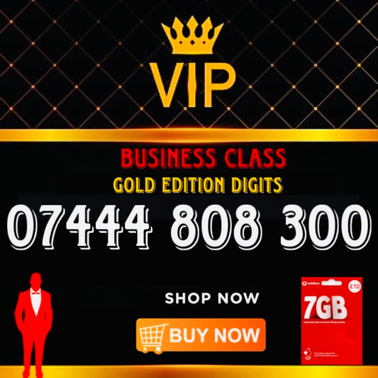 GOLD DIAMOND VIP PREMIUM EASY MEMORABLE MOBILE PHONE NUMBER SIM CARD 07 444 808 300