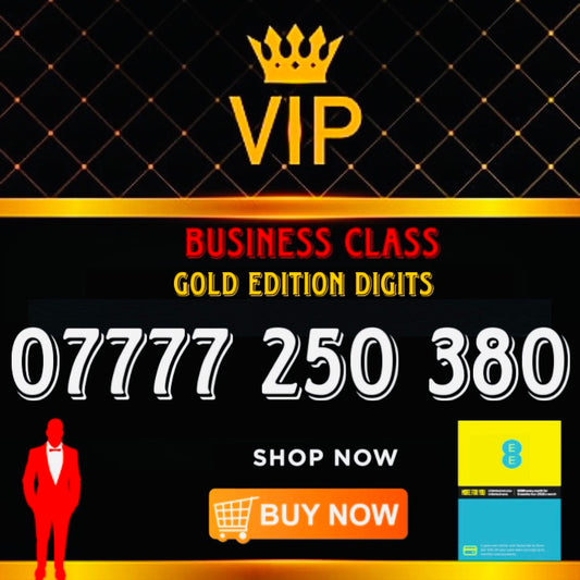 GOLD DIAMOND VIP PREMIUM EASY MEMORABLE MOBILE PHONE NUMBER SIM CARD 7777 250 380