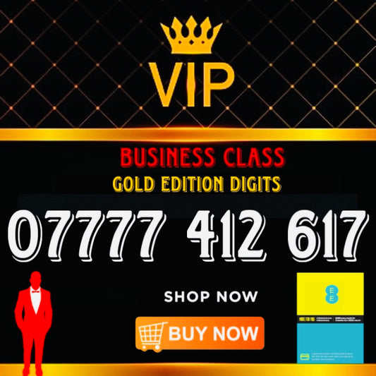 GOLD DIAMOND VIP PREMIUM EASY MEMORABLE MOBILE PHONE NUMBER SIM CARD 07777 412 617