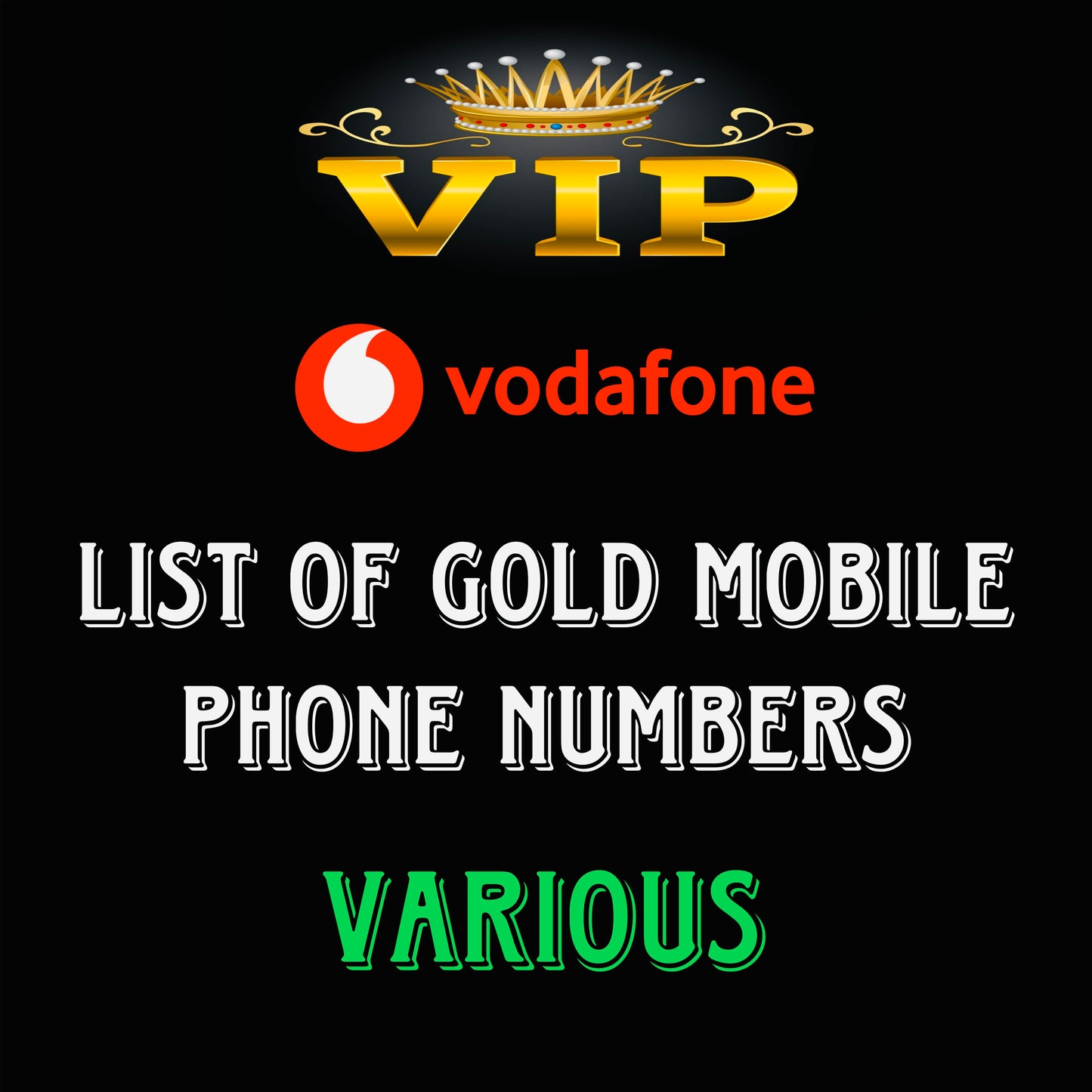 LIST VODAFONE GOLD DIAMOND VIP PREMIUM EASY MEMORABLE MOBILE PHONE NUMBER SIM CARD LIST