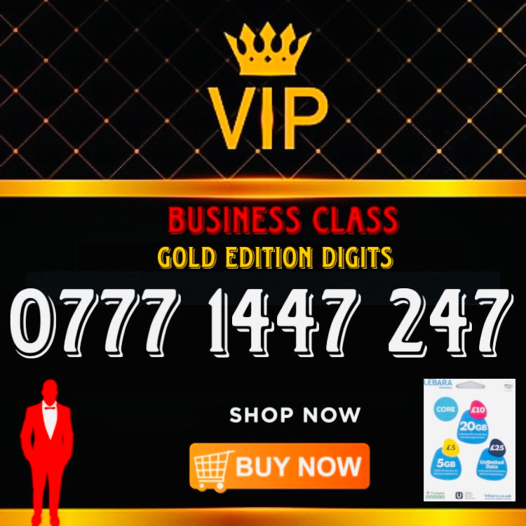 GOLD DIAMOND VIP PREMIUM EASY MEMORABLE MOBILE PHONE NUMBER SIM CARD 777  1447 247