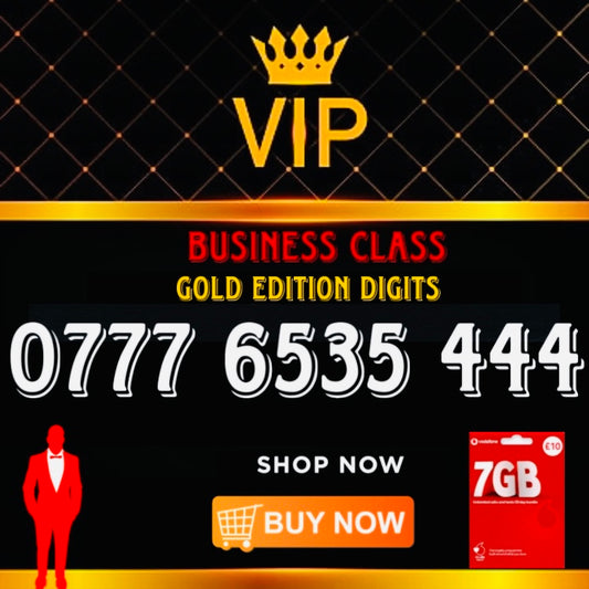 GOLD DIAMOND VIP PREMIUM EASY MEMORABLE MOBILE PHONE NUMBER SIM CARD 777 65 35 444